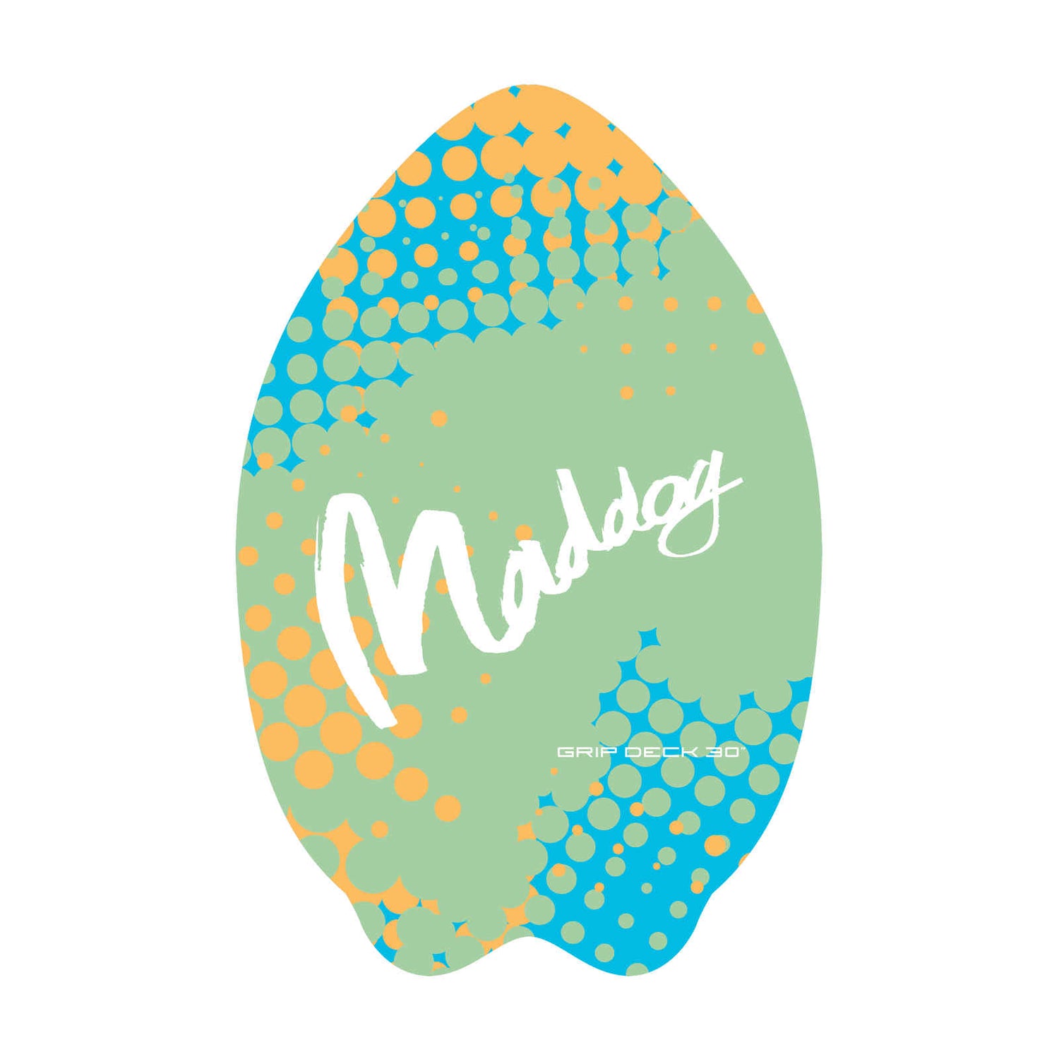 Maddog Non-Slip Grip  Skimboard - Green - 30"