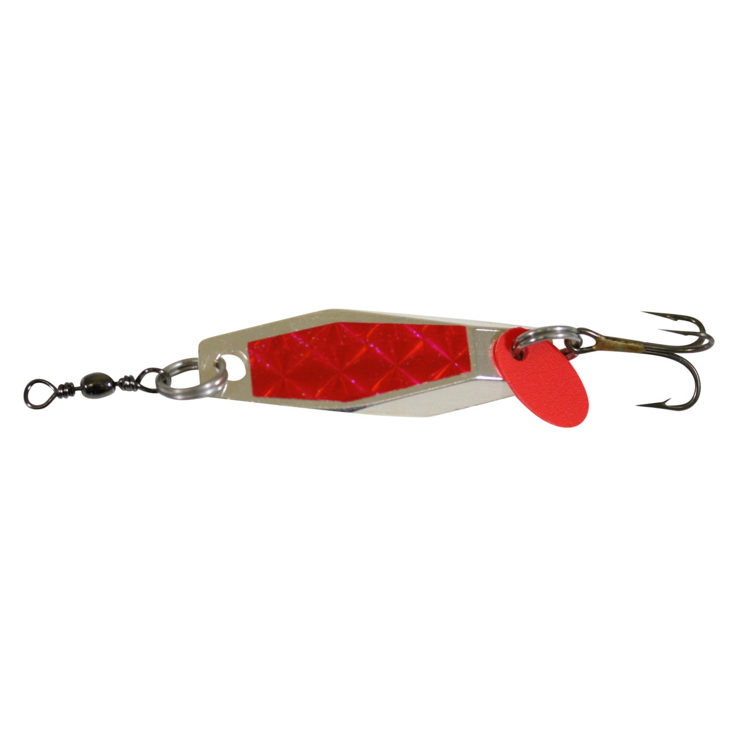 Fishfighter Hex Wobbler - 17gm Mounted - Prism Tape Red
