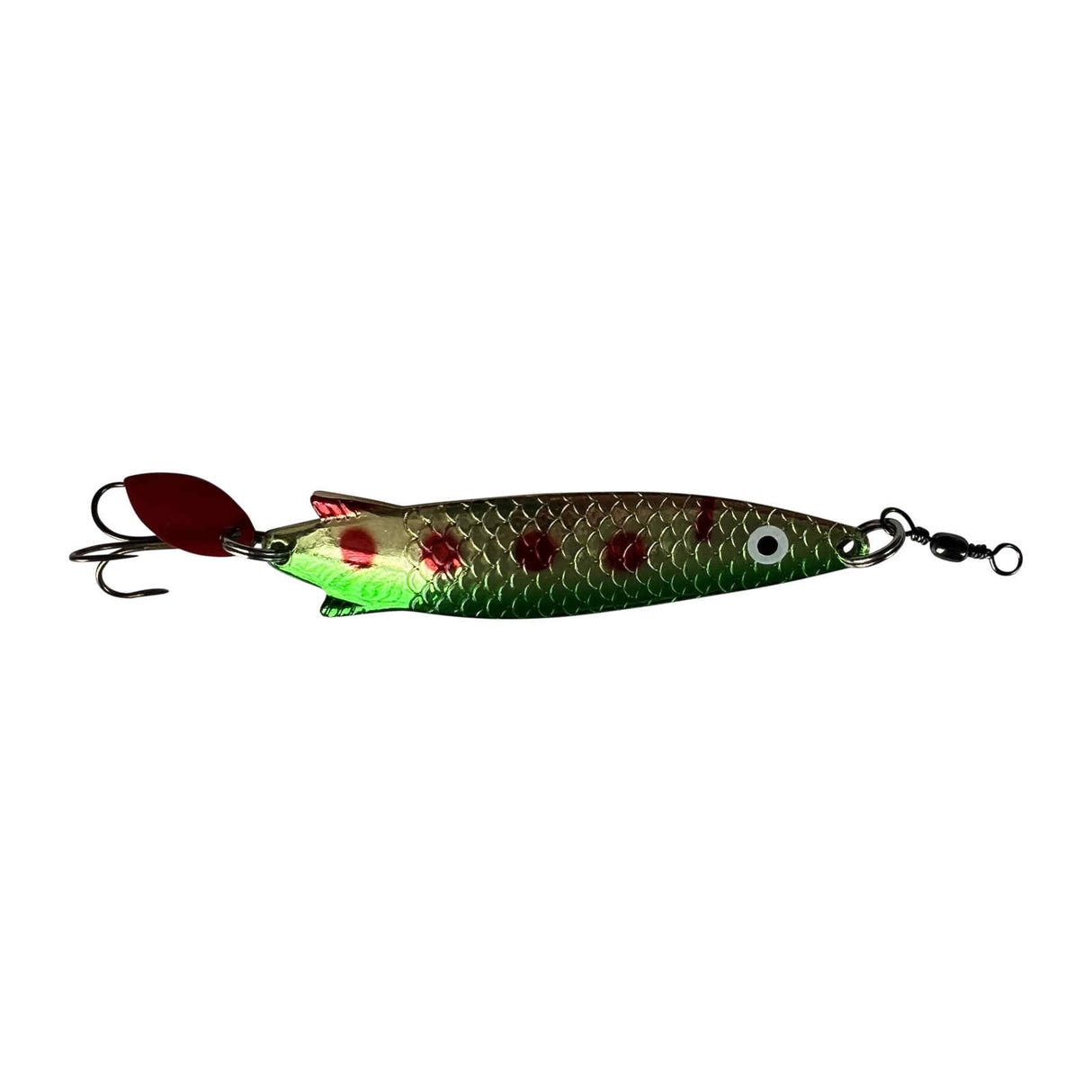 Fishfighter Toby - Green/Gold W-Red Dot