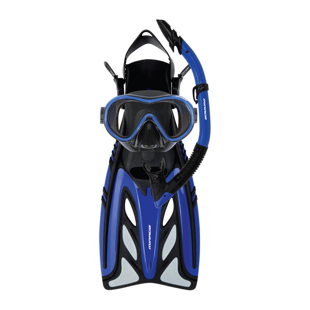 Mirage FSet55 Phantom Adult Mask, Snorkel & Fin Set - Blue - L/XL
