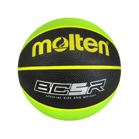 Molten BCR Rubber Basketball Black/Green Sz5