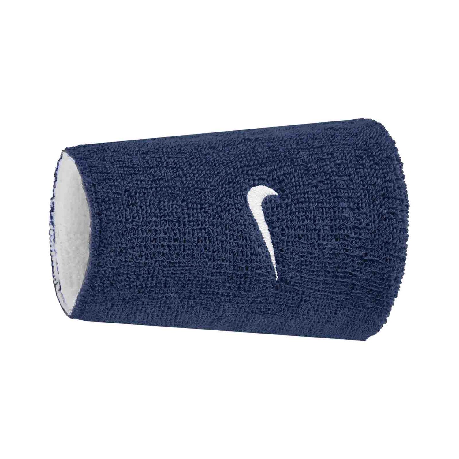Nike Swoosh Reversible Double Wristbands -  Navy/White