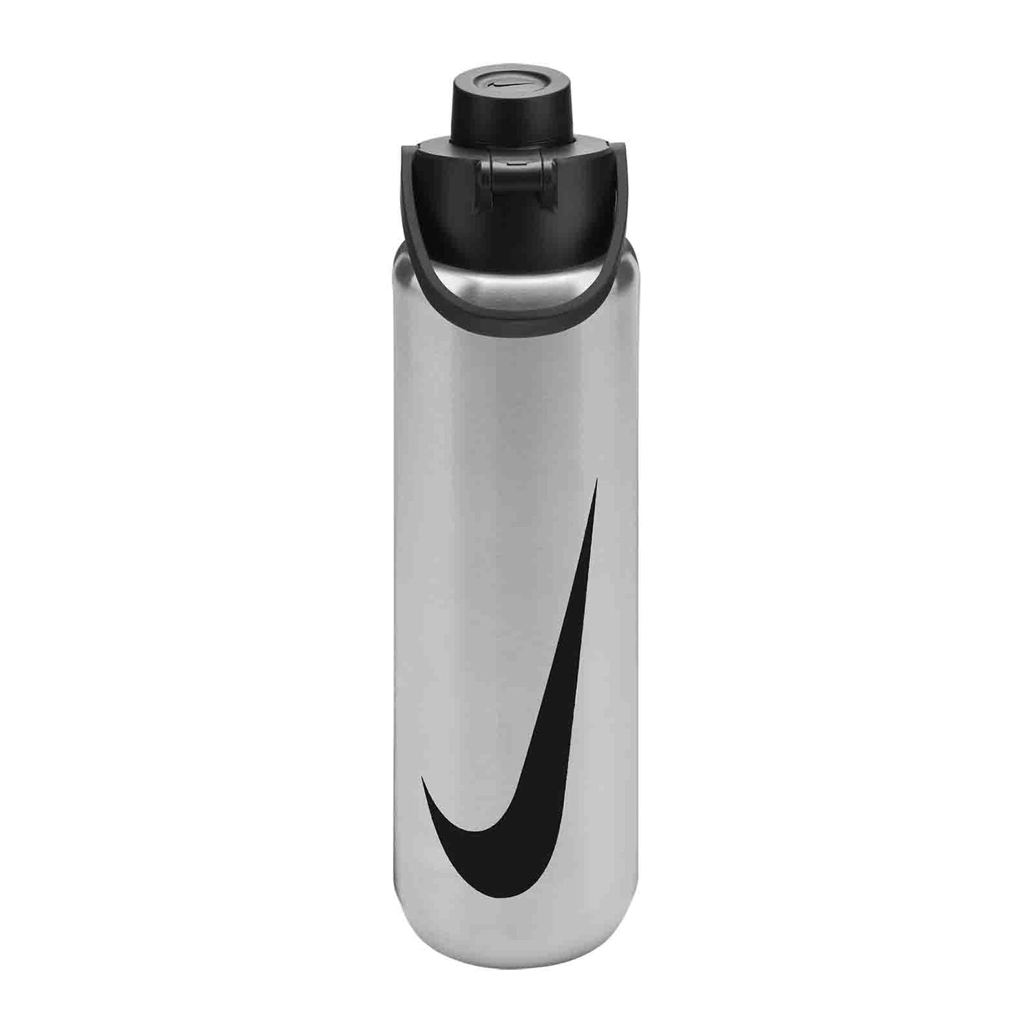 Nike Stainless Steel Recharge Chug Bottle - 24oz -  Brushed Stainless Steel/Black