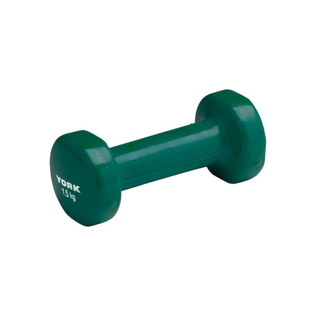 York Vinyl Dipped Dumbbell - 1.5kg - Green