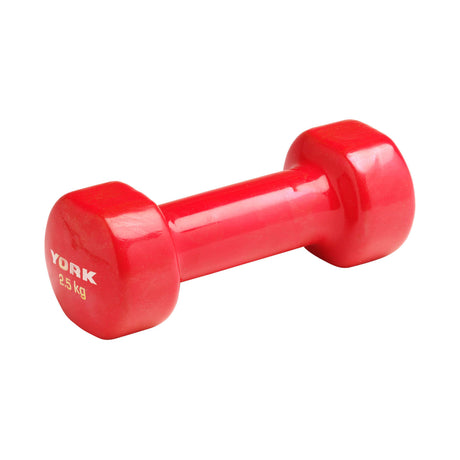 York Vinyl Dipped Dumbbell - 2.5kg - Red