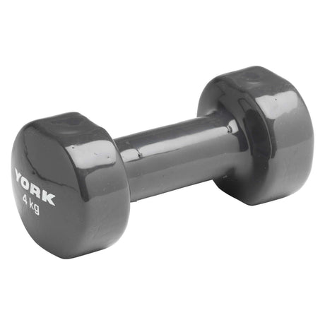 York Vinyl Dipped Dumbbell - 4kg - Grey